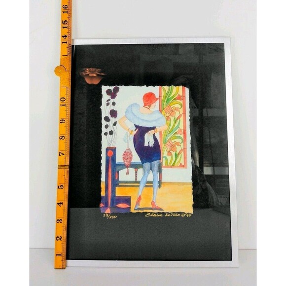 Elaine DeNiro 1920s Art Deco "On The Town" Signed Numbered 33/250 Gicle'e COA - Picture 6 of 6